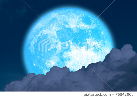 super flower blue moon rise back blur dark cloud on the night sky super flower blue moon rise back blur dark cloud on the night sky 76842003