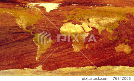 wold map made by red hard wood texture surface 76842006