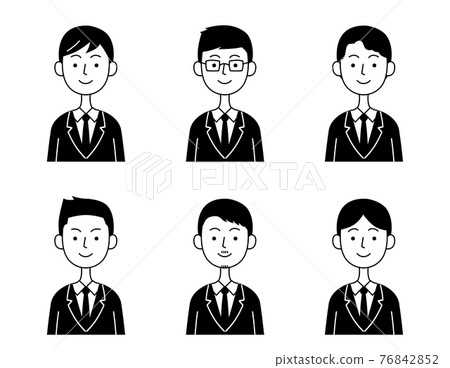 商人圖標集黑色和白色 76842852