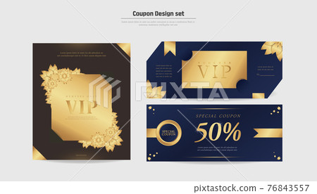 Premium Gold Atmosphere VIP Invitation Coupon 06 Premium Gold Atmosphere VIP Invitation Coupon 06 76843557