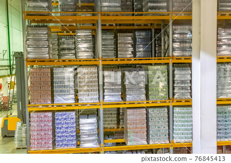 Interior of a trading warehouse of a giant brewing company Interior of a trading warehouse of a giant brewing company 76845413