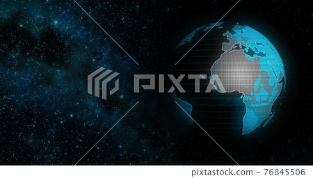 Visible Earth Blue Marble Digital Clouds Earth rotating animation social future technology abstract 3d Rendering. Galaxy. The movement of the earth in space. Clip contains space, planet, stars, cosmos 76845506