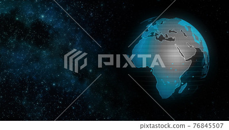 Visible Earth Blue Marble Digital Clouds Earth rotating animation social future technology abstract 3d Rendering. Galaxy. The movement of the earth in space. Clip contains space, planet, stars, cosmos 76845507