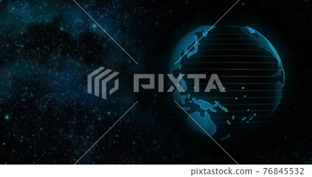 Visible Earth Blue Marble Digital Clouds Earth rotating animation social future technology abstract 3d Rendering. Galaxy. The movement of the earth in space. Clip contains space, planet, stars, cosmos 76845532