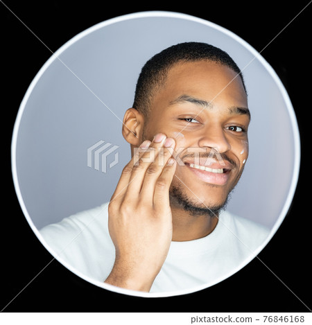man skincare cosmetic product applying face cream man skincare cosmetic product applying face cream 76846168