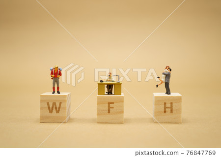 Work from home. Miniature people stay apart to reduce Covid 19 virus infection. Maintain social distance Detained, could not find anyone. using as background Healthcare concept and keep distance. Work from home. Miniature people stay apart to reduce Covid 19 virus infection. Maintain social distance Detained, could not find anyone. using as background Healthcare concept and keep distance. 76847769