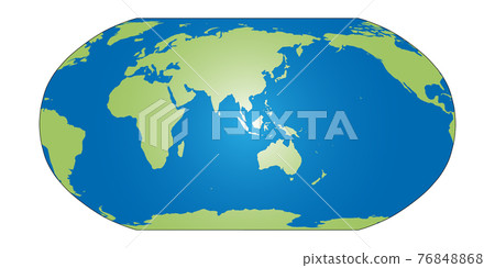 World map silhouette in Robinson projection 76848868