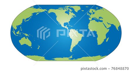 World map silhouette in Robinson projection 76848870