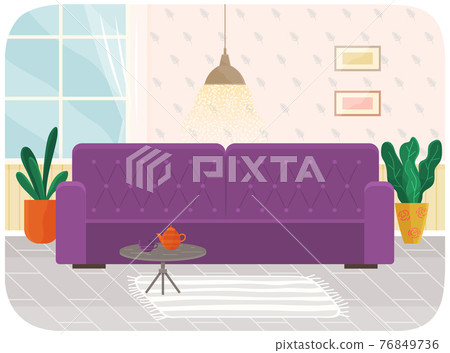 Flat design interior. Planning and arrangement of furniture in apartment. Living room. Home lifestyle. Style house Flat design interior. Planning and arrangement of furniture in apartment. Living room. Home lifestyle. Style house 76849736