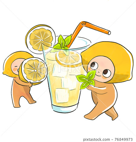 帶帽子和檸檬南瓜的檸檬角色 76849973