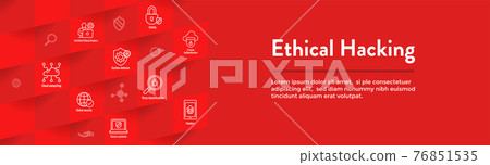 Certified Ethical Hacker - CEH - icon set & web header banner 76851535