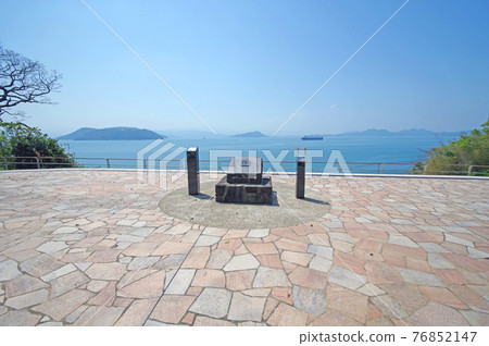 Gold Stamp Park with a replica of the national treasure gold seal on Shikajima, Fukuoka City 76852147