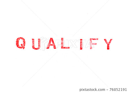Red color rubber stamp in word qualify on white paper background 76852191