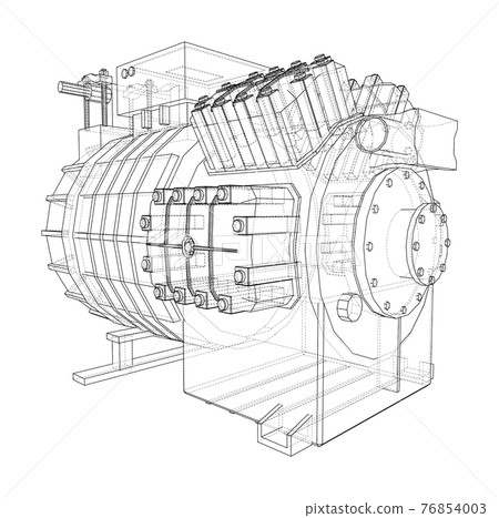 Air conditioning compressor. Vector Air conditioning compressor. Vector 76854003