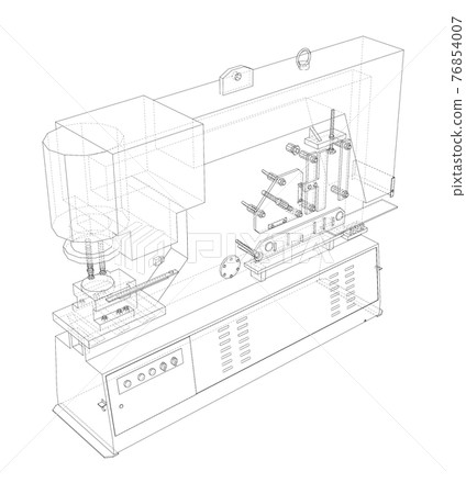 Metalworking CNC machine. Vector 76854007