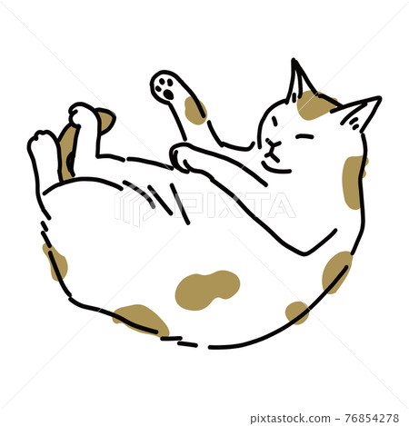 Full-body illustration of a tabby cat sleeping soundly Full-body illustration of a tabby cat sleeping soundly 76854278