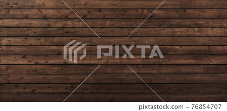 Background image of a black-brown horizontal wooden fence with wood grain 76854707