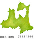 Watercolor map illustration of Aomori prefecture 76854866