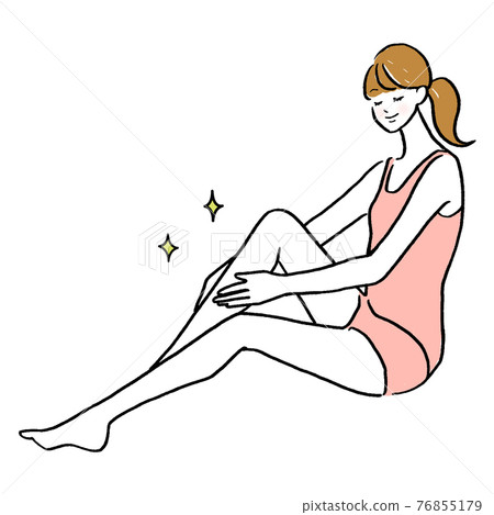 Illustration of a woman doing body care 76855179