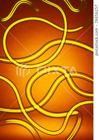 Composition of tubes on orange background, 3D rendering 76856257