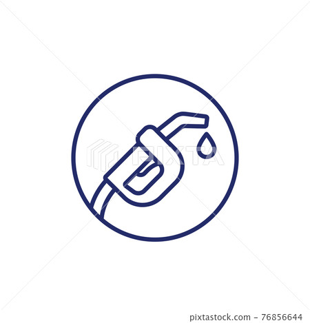 gas nozzle icon, gasoline station line vector 76856644
