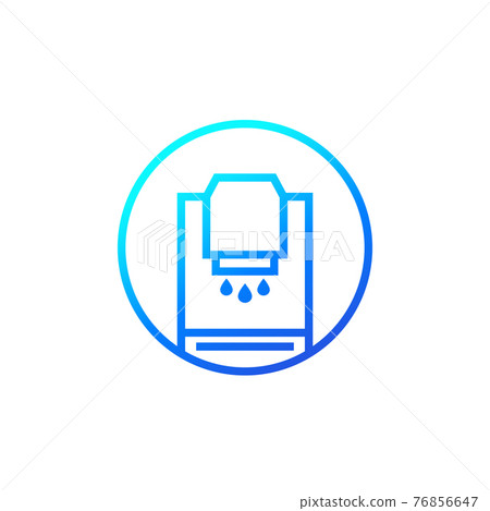 Hand sanitizer or antiseptic dispenser vector icon 76856647