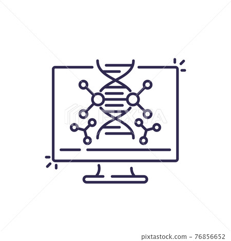 dna research and genetics vector line icon 76856652
