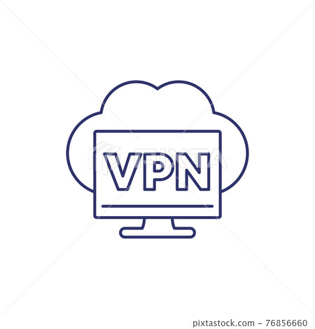 VPN service line icon on white VPN service line icon on white 76856660