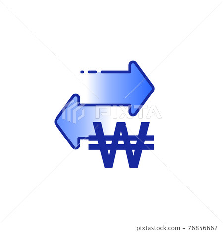 Won exchange icon, korean currency vector symbol Won exchange icon, korean currency vector symbol 76856662