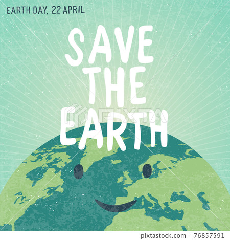 Vintage Earth Day Poster. Planet Earth... - Stock Illustration ...