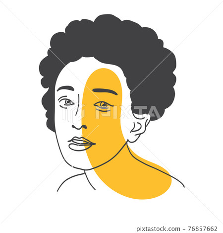 Asian pretty woman abstract portrait. Chinese girl. Vector illustration. Asian pretty woman abstract portrait. Chinese girl. Vector illustration. 76857662