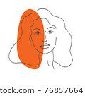 Abstract woman portrait. Afro american black skin girl. Vector illustration. 76857664