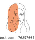 Abstract female portrait. Abstract vector illustration of a young female adult. 76857665