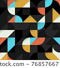 Orange and blue abstract Geometric Shapes Background. Seamless Vector 76857667