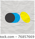 Abstract geometric color solids figures still life composition. Cylinder and cone on white paper effect background. Abstract design poster 76857669