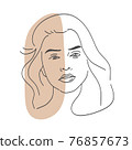 Abstract female portrait. Abstract vector illustration of a young female adult. 76857673
