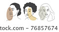 Multi-ethnic beauty. Different ethnicity women - Caucasian, African, Asian. Vector illustration 76857674