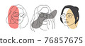 Diversity ethnic beauty womens in sunlight glasses. Color of skin in separate layers and can be edited. 76857675