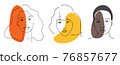 Multi-ethnic beauty. Different ethnicity women - Caucasian, African, Asian. Vector illustration 76857677