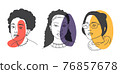 Diversity ethnic beauty womens. Color of skin in separate layers and can be edited. 76857678