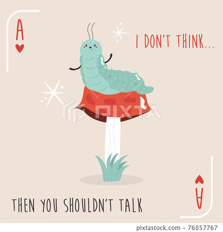 Colorful composition with Caterpillar from Alice in Wonderland 76857767