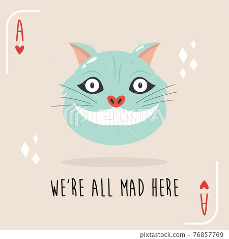 Colorful composition with Cheshire Cat from Alice in Wonderland 76857769