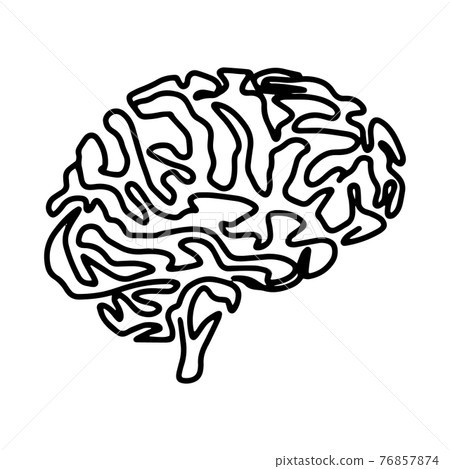 Brain icon vector sign isolated on white background. 76857874