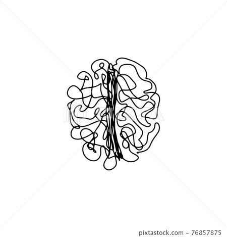 Brain line symbol, mind icon on a white background 76857875