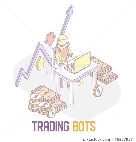 Trading bots concept vector isometric illustration Trading bots concept vector isometric illustration 76857937