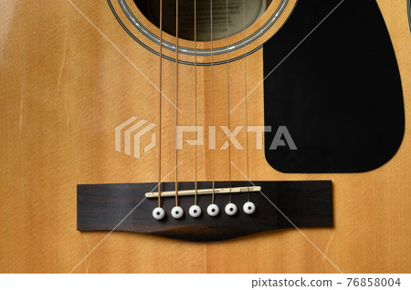 Man playing acoustic guitar, cover for online courses, learning at home. Man playing acoustic guitar, cover for online courses, learning at home. 76858004