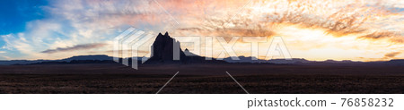 Panoramic American Nature Landscape View of the Dry Desert 76858232