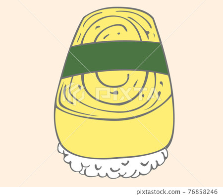 tamago sushi. Sea food sushi japanese food style. Vector and illustration tamago sushi. Sea food sushi japanese food style. Vector and illustration 76858246