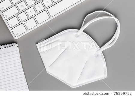 Protective face mask. KN95 respirator. Coronavirus protection. Covid-19 protection. 76859732