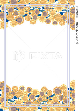 Sunflower frame background material illustration Sunflower frame background material illustration 76860610